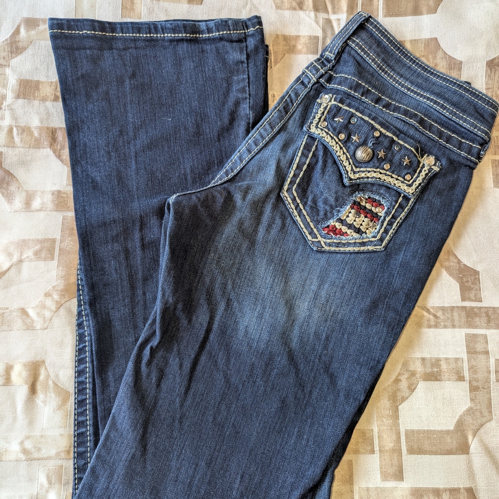 Ariat Women's Dark Blue Boot Cut Jeans with Embroidered Pocket